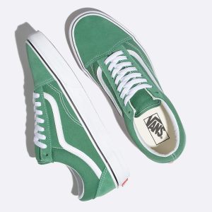 Vans Bayan Spor Ayakkabı Old Skool Koyu Yeşil/Beyaz | 75468-221